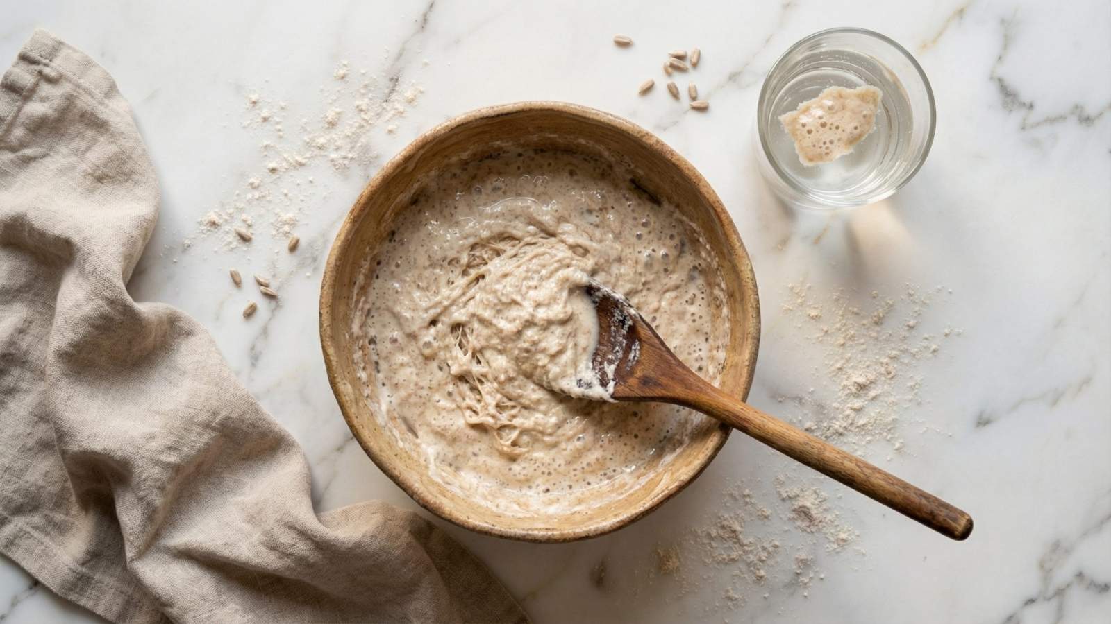 Chleb orkiszowy na zakwasie - jak zrobić, przepis, krok 1