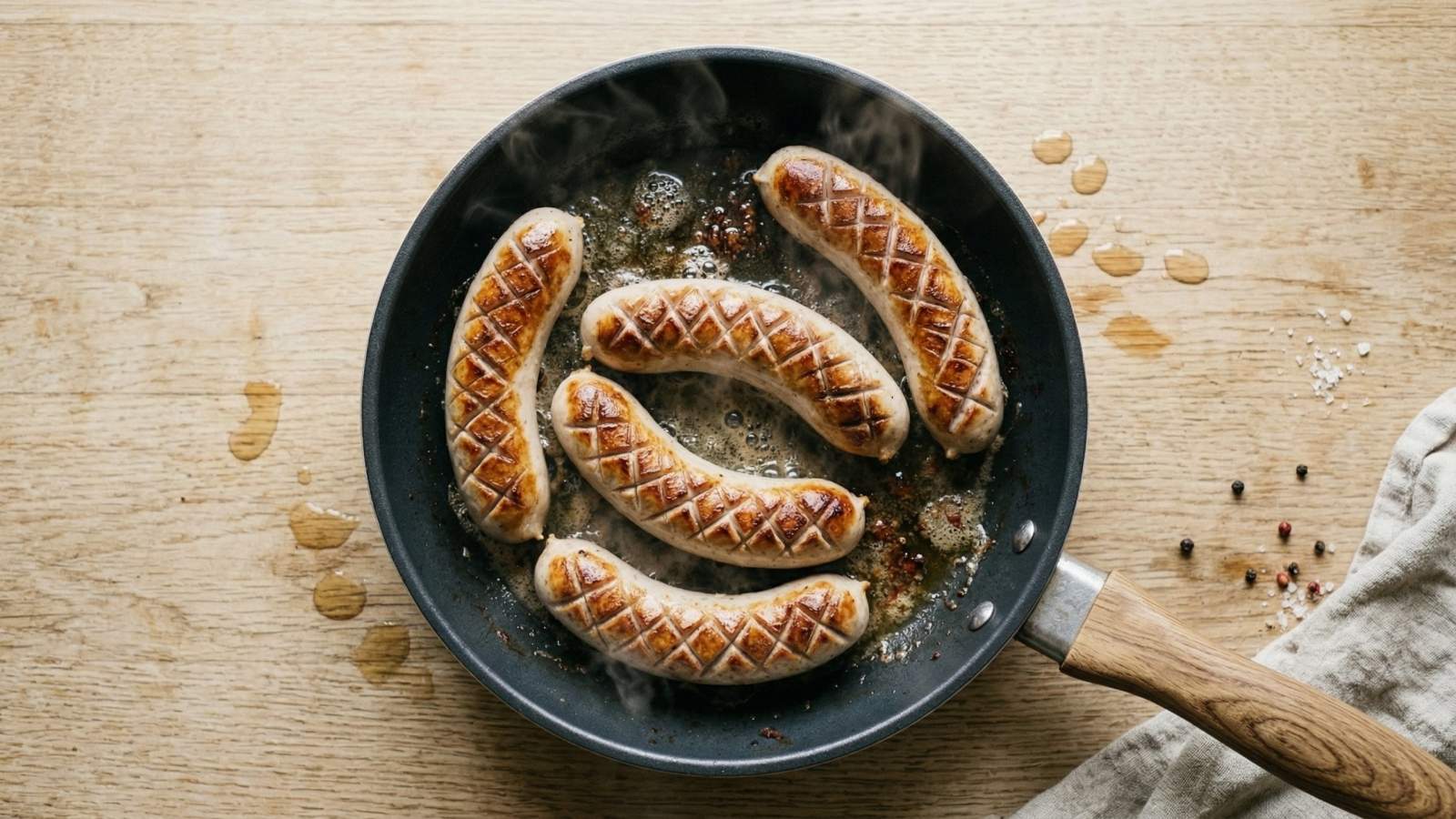 Pieczona biała kiełbasa w sosie chrzanowym - jak zrobić, przepis, krok 2