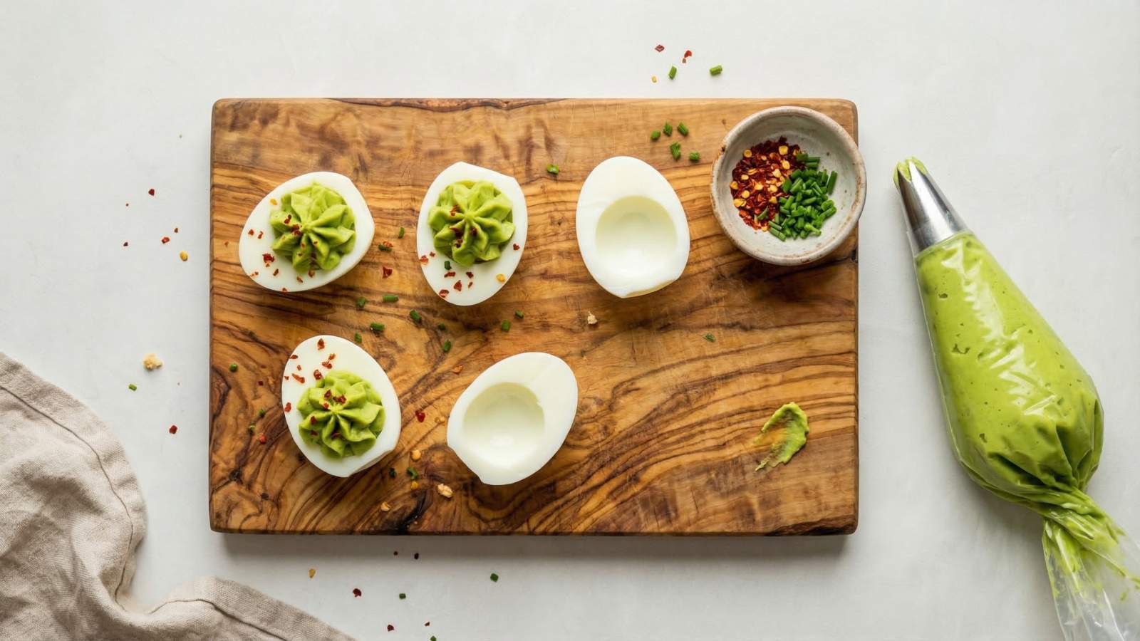 Jajka faszerowane awokado - przepis na kremową przekąskę - jak zrobić, przepis, krok 4